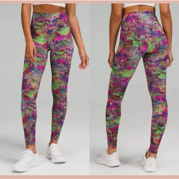 Lululemon Pants - Lululemon Wunder Train High Rise 25” Leggings Vivid Floral Multi Size 4 Everlux